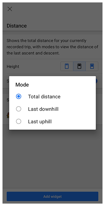 Widget Registrazione tracce