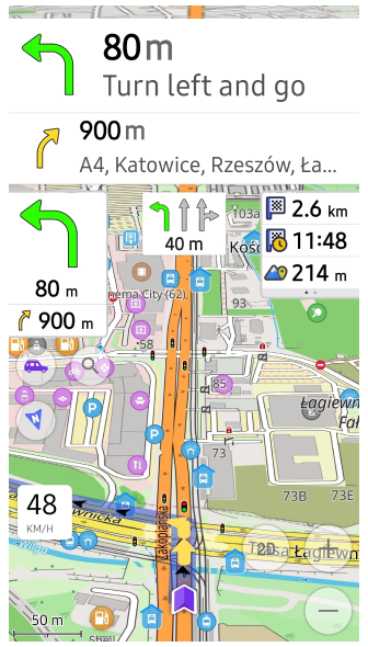 Volgende afslagen widget