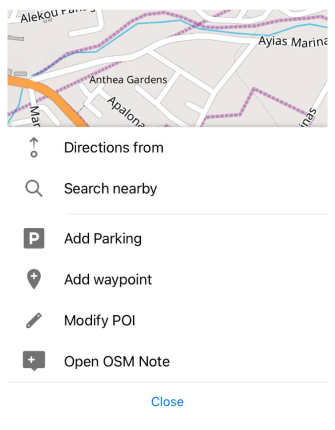 Dodatkowe menu akcji iOS