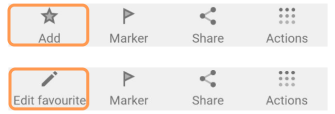 Dodaj Edytuj ulubioną akcję Android