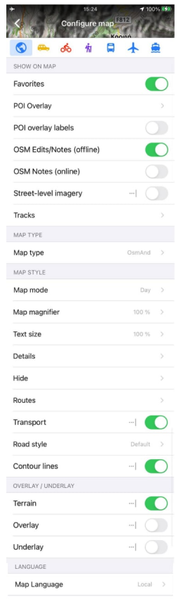 Konfiguruj mapę iOS