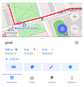 Menu kontekstowe ścieżki Android