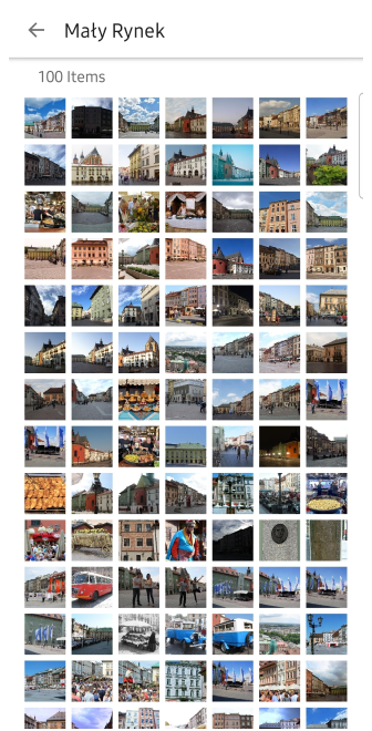 Menu galerii – Android