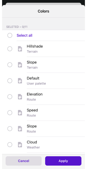 Akcje profili Eksport iOS