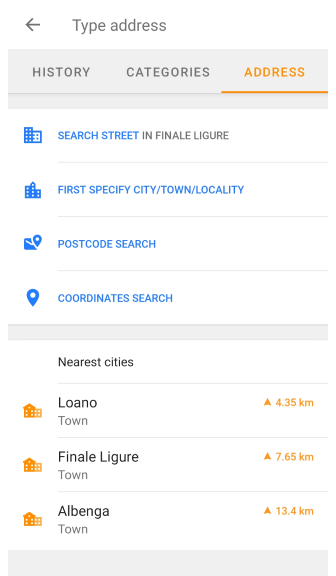 Wyszukiwanie adresu Android