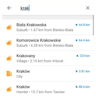Szukaj Ulica Android