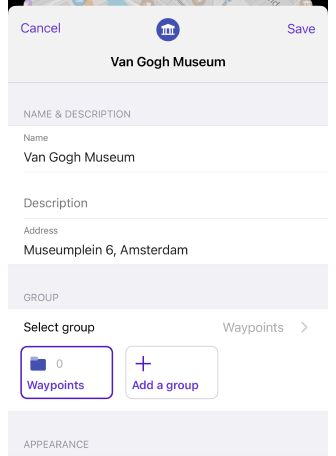 Adicionar waypoint