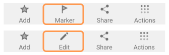 Ação de adicionar/editar marcador Android