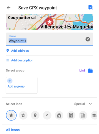 Adicionar waypoint