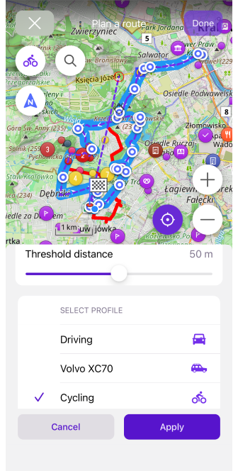 Anexar às estradas 1 ios