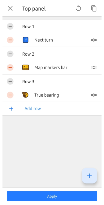 Menu de configuração de tela