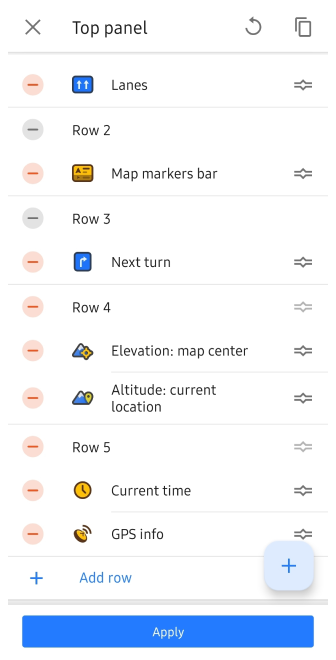 Menu de configuração de tela