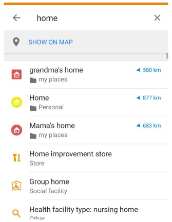 Pesquisa de favoritos Android