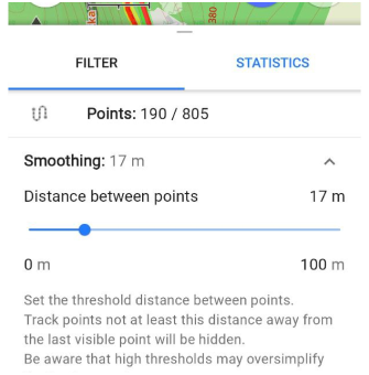 Números de suavização do filtro GPS Android