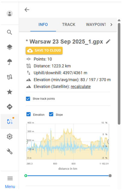 OsmAnd Web Painel de Informação