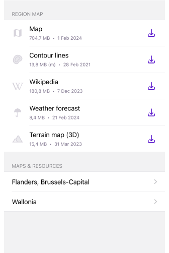 Mapas regionais Android