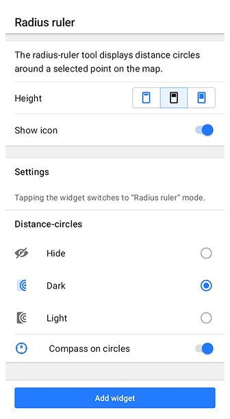 Posição de exibição Android
