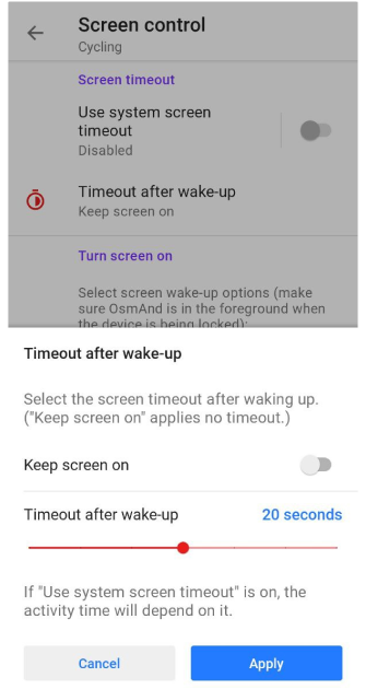 Tempo limite após o despertar Android