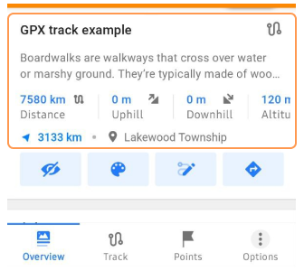 Painel de informações visão geral Android