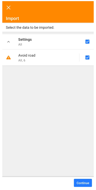 Harita içe aktarma Android&#39;de yoldan kaçın