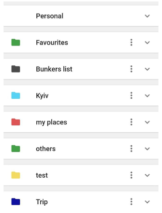 Favoriler klasörleri android