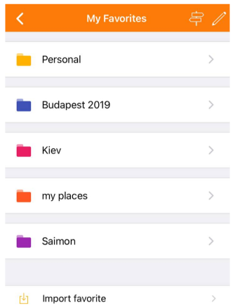 Favoriler klasörleri ios