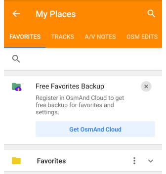 Favoriler klasör işlevleri android