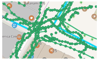 Mapillary eklenti noktaları Android haritasında