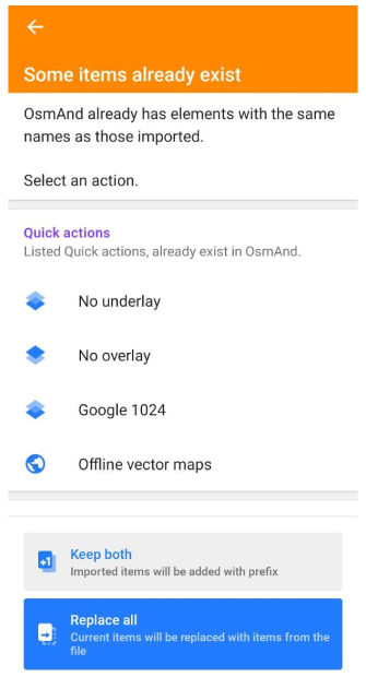 Profiller Eylemler İçe Aktar 1 Android