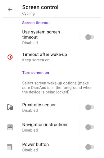 Ekran kontrol menüsü Android