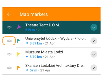 İşaretleyicileri bir listede sırala Android