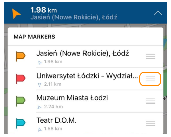 İşaretleyicileri bir listede sırala iOS