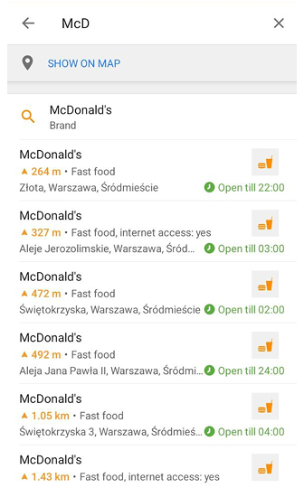 Пошук POI Android