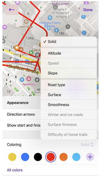 Контекстне меню забарвлення iOS